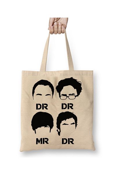 Baskı Dükkanı Geantă din pânză The Big Bang Theory cu mâner lung