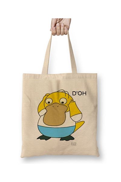 Baskı Dükkanı Υφασμάτινη τσάντα Homerduck με μακριά λαβή