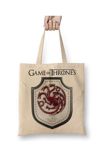 Baskı Dükkanı Υφασμάτινη τσάντα Game Of Thrones Casa Targaryen με μακριά λαβή