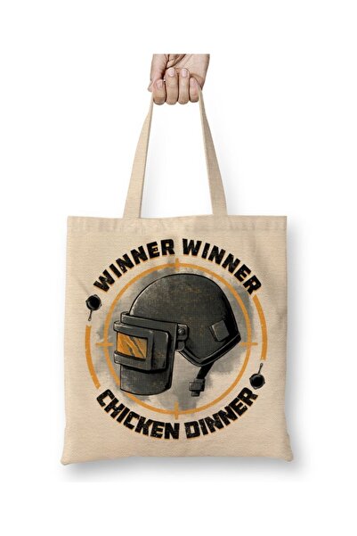 Baskı Dükkanı Pubg Chicken Dinner Cloth Torba Long Sa ručkom