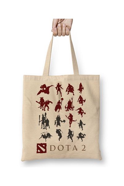 Baskı Dükkanı Υφασμάτινη τσάντα Dota 2 με μακριά λαβή