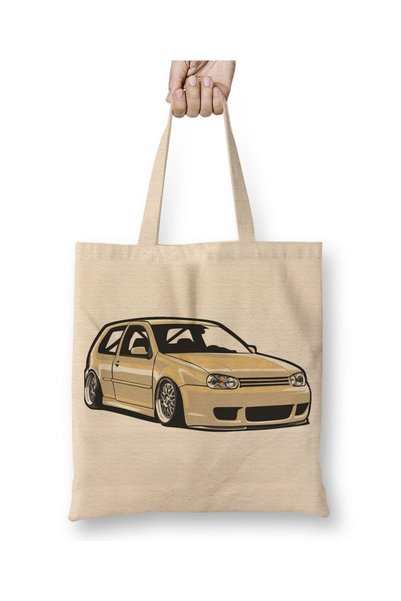 Baskı Dükkanı Stanced Out Golf Mk4 Krem tkanina Torba Dugačka Sa ručkom
