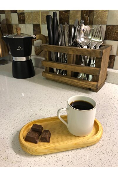 KEUKENWOOD Ahşap Oval Sunumluk Çerezlik Kahvaltılık Kahve Çay Sunum Tahtası