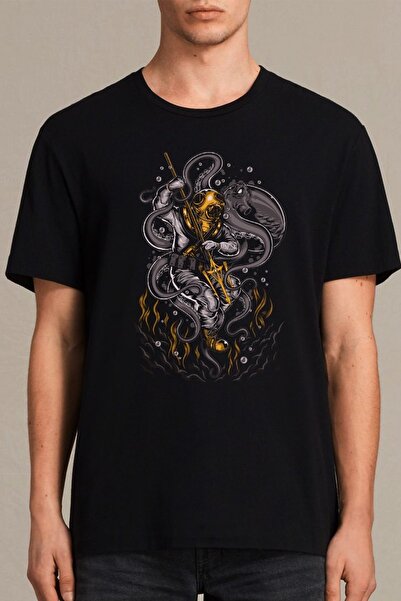 GreenMint غواص أسود للرجال مقابل الأخطبوط