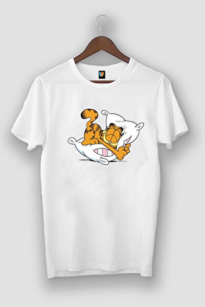 GALASHOP Beyaz - Garfıeld Uykucu Seri -8 - Gala Shop Tshirt