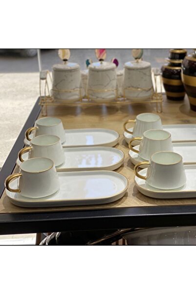 megaw Süper Lüx Ikramlıklı 6’lı Kahve Fincan Seti