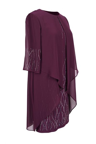 SpringStore فستان سهرة من الشيفون باللون الأرجواني مقاس كبير