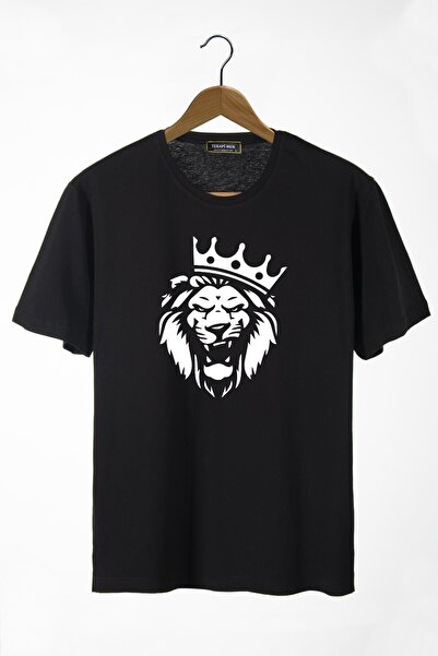 Terapi Men Tricou de bază pentru bărbați, cu imprimeu în față cu leu negru, c...