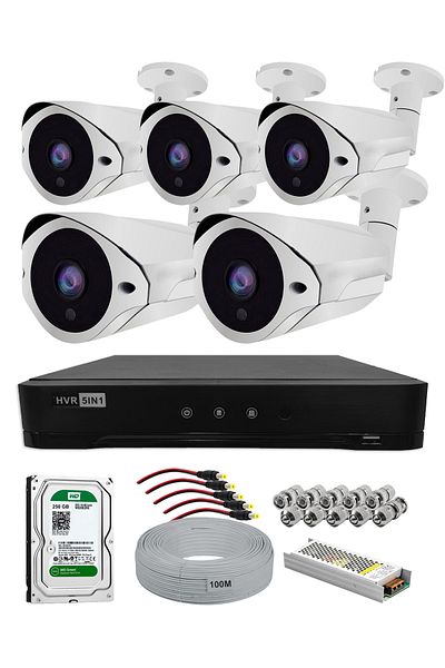 CCTV 5 Camera FullHD Security Camera Set with 5 MP Sony Lens
