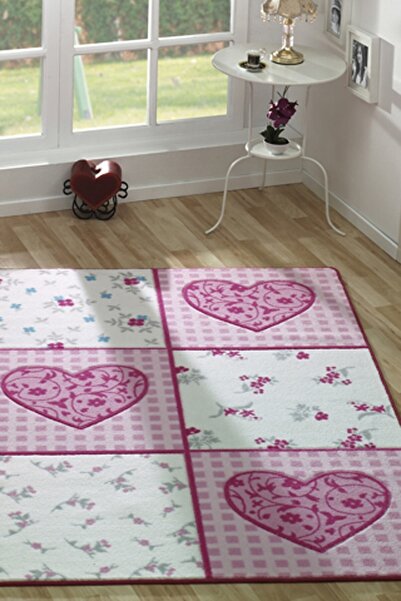 Confetti Romantıc Pembe Oymalı Çocuk Halısı 100x160