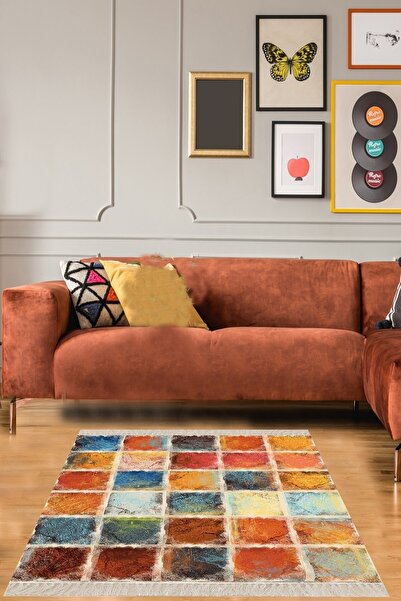 on the clouds Taş Desenli Geometrik Şekilli Dijital Baskı Yıkanabilir Kaymaz ...