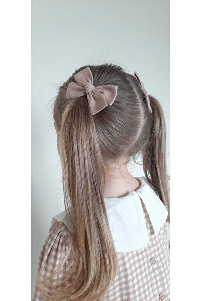 NEW BOWS BANDS Girl's and Baby's Earth Color Bow Buckle Set of 2