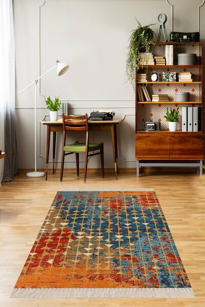 on the clouds Geometrik Desenli Batik Renk Geçişli Dijital Baskı Yıkanabilir ...