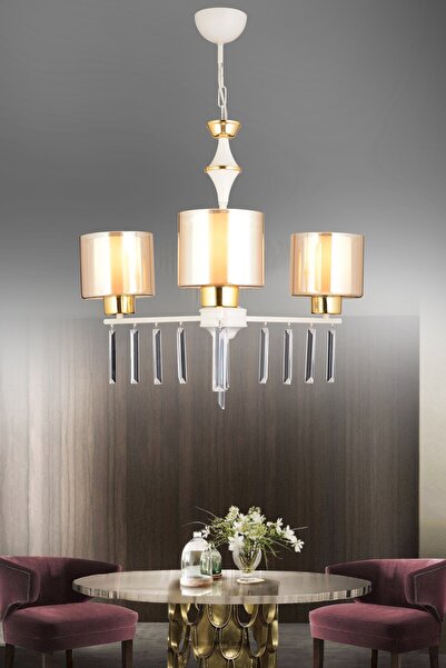 Genel Markalar Pervane 3'lü Beyaz Çift Camlı Lüks Yukarı Bakan Kristal Taşlı ...