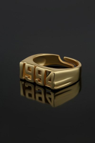 Ervalina 1994 Date Design Gold Color Ring