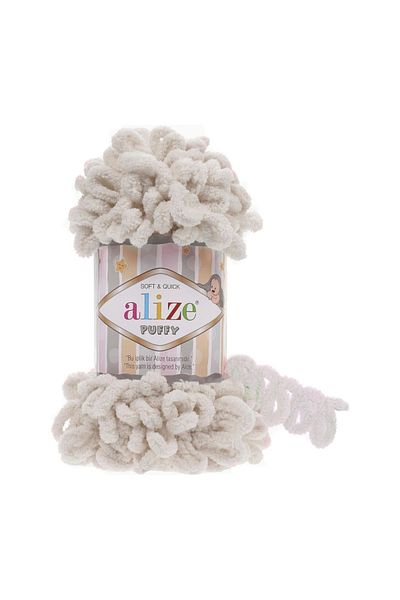 Alize Puffy 5 Pieces Elephant Tooth Color Hand Knitted Braid Floss Color Code:599