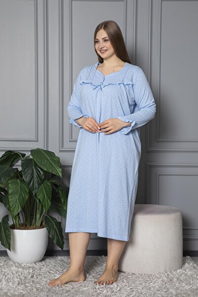 SEBOTEKS 100% βαμβακερό εποχιακό μακρυμάνικο χτενισμένο βαμβακερό νυχτικό Mother 180