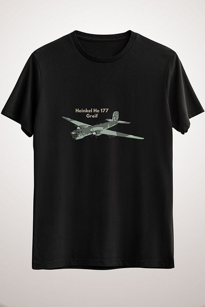 GreenMint Men's Black Heinkel He 177 German Ww2 Bomber Airplane