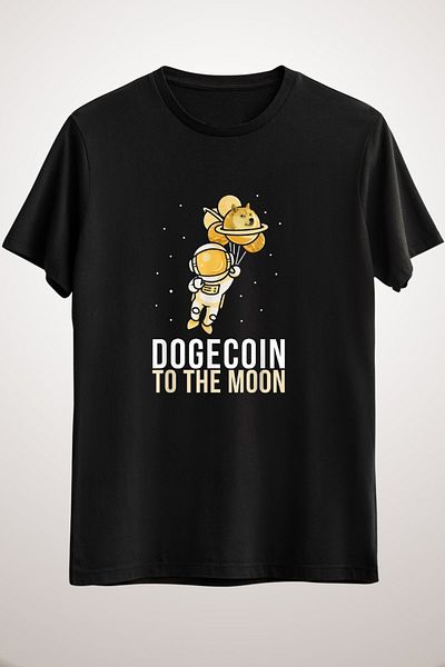 GreenMint Unisex Black Dogecoin Doge Merchandise Cryptocurrency Crypto Classic T-shirt