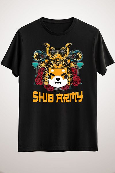 GreenMint Unisex Black Shiba Army Shiba Inu Coin Crypto Token Cryptocurrency Wallet Classic T-shirt