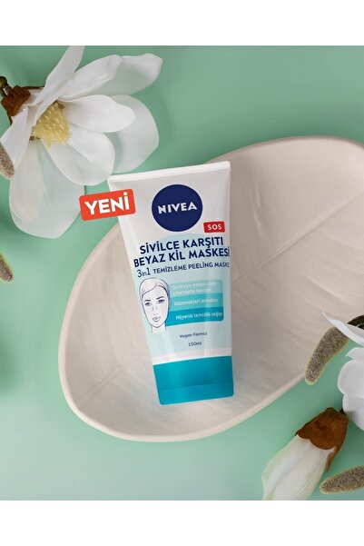 NIVEA Sivilce Karşıtı Beyaz Kil Maskesi 3'ü 1 Arada 150 Ml X 2 Adet