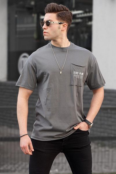 Madmext Ανδρικό μπλουζάκι Smoked Printed Oversize