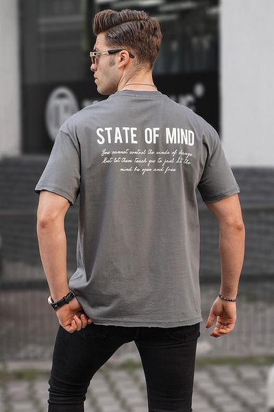 Madmext Ανδρικό μπλουζάκι Smoked Printed Oversize