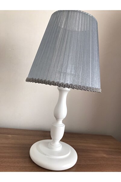 Keçeli parti hayalleri Gray Tulle Wrapped White Baby Kids Room - Lampshade