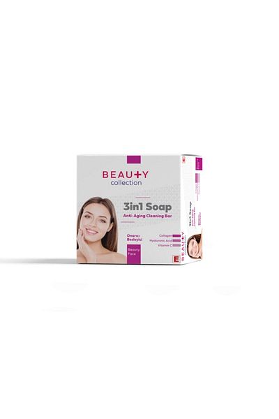 Beauty Collection صابون كولاجين وحمض الهيالورونيك وفيتامين C 3 في 1 مضاد للشيخوخة 90 جرام