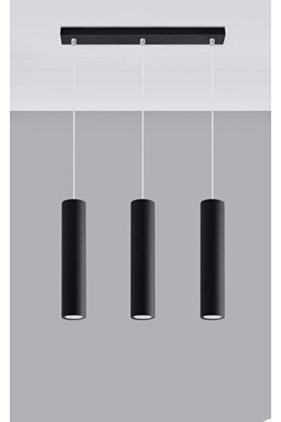 demet habek mylights Modern Spor Led Avize Üçlü Masaüstü Led Sarkıt 60 Cm Kas...