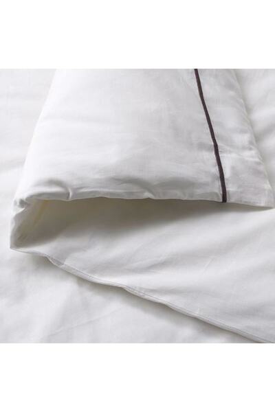 IKEA Sılvertıstel Tek Kişilik Nevresim Takımı, Beyaz-koyu Gri