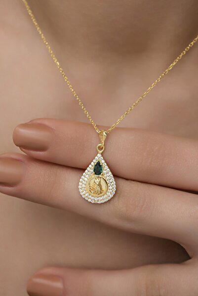 Nereze 925 Ayar Gümüş Gold Osmanlı Tuğralı Kolye