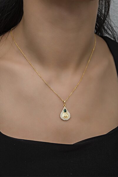 Nereze 925 Ayar Gümüş Gold Osmanlı Tuğralı Kolye