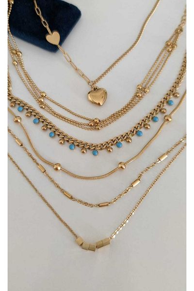 SU PERİSİ TAKI BİJUTERİ Steel Non-Tarnish Heart Detailed Anklet