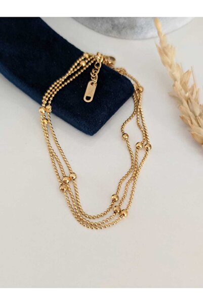 SU PERİSİ TAKI BİJUTERİ خلخال من الفولاذ المقاوم للصدأ بثلاثة صفوف من دوريكا