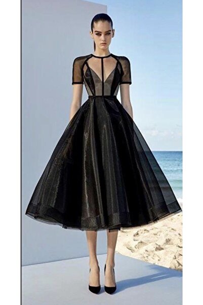 Genel Markalar organze siyah kumaş