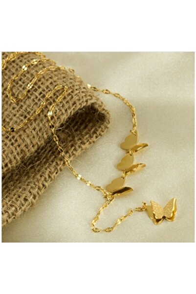 Loyal Kadin Çelik Paslanmaz Kelebek Detay Kolye