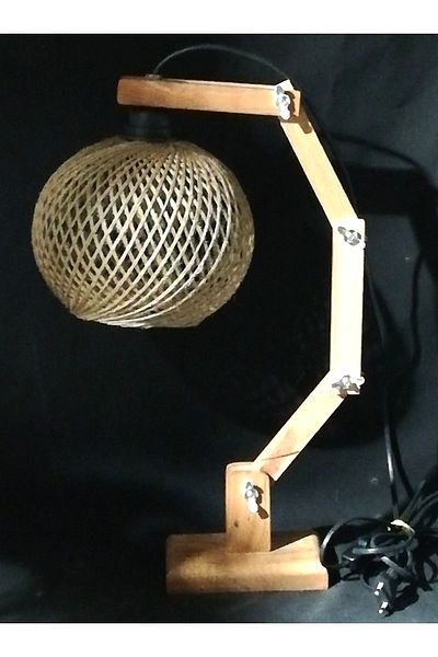 TEKAY AYDINLATMA Wooden Movable Body Lampshade Rope Knitted Wicker Jute Headboard Ideal for Young Room Children's Room Bedroom