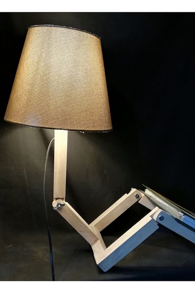 TEKAY AYDINLATMA Sitting Man Lampshade Natural Wooden Playful Head White Cream Blue Gray Jute Rope Head
