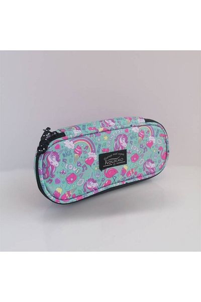 KAUKKO Nature Special Compartment Τσάντα μολυβιού Unicorn Mint K2330