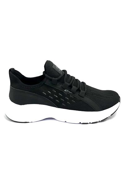 M.P. 221-2390 Tricotaj de damă Pantofi sport negri cu șireturi
