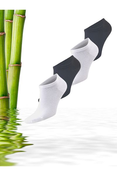 socksbox Κάλτσες Bamboo Seamless Soft Booties /ασπρόμαυρες/unisex/4 ζευγάρια