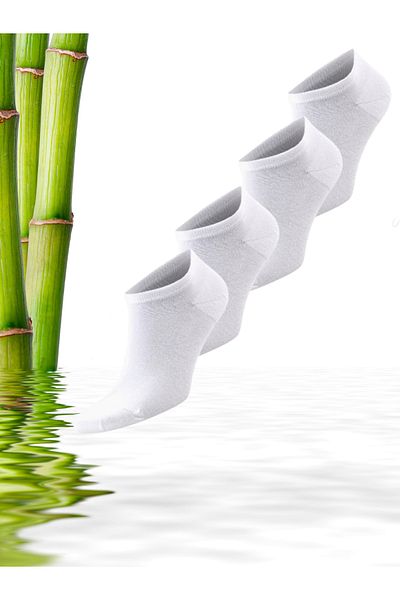 socksbox Κάλτσες Bamboo Seamless Soft Booties /λευκές/unisex/4 ζευγάρια