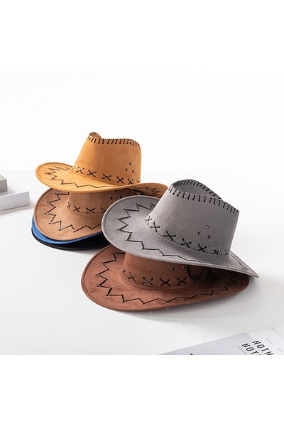 Kardelen Butik Denizli Western Style Jazz Hat ( Gray ) For Men And Women ( 53-57 Cm )