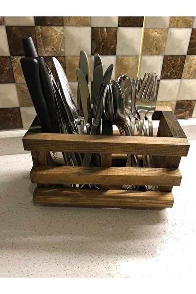 Doğal Life Doğal Ahşap Bölmeli Kaşıklık-yağdanlık-sosluk