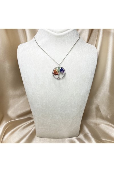 Generic Brand Chakra Stones Natural Stone Pendant | Tree of Life Pendant | Handmade