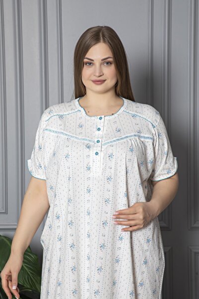 SEBOTEKS Cămașă de noapte pentru mamă cu mânecă scurtă din bumbac pieptănat 100% bumbac 140