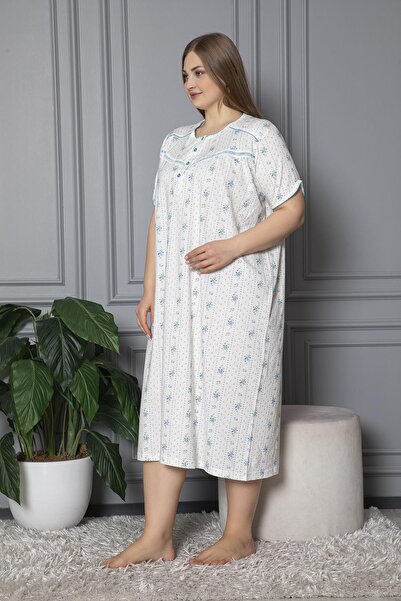 SEBOTEKS Cămașă de noapte pentru mamă cu mânecă scurtă din bumbac pieptănat 100% bumbac 140