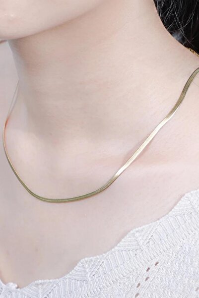 Jaida Moda قلادة نسائية من الفولاذ الإيطالي باللون الذهبي عيار 316 لتر