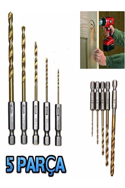 mrtbilisim Şarjlı Matkap Ucu Şarjlı Tornavida Ucu 5 Parça Set Vidalama Matkap...